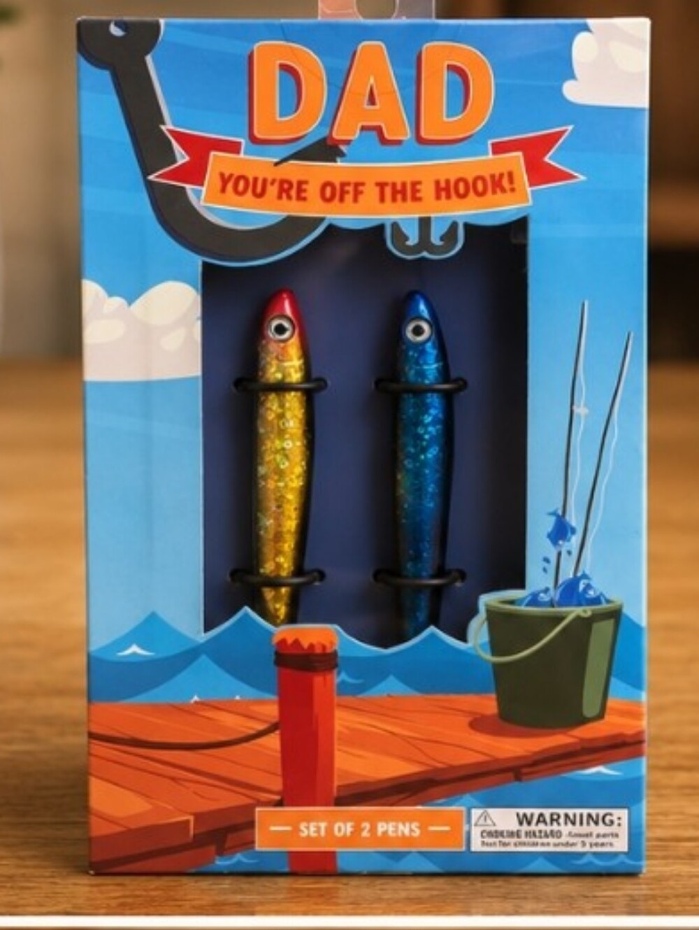 Glitter Fish Pen Duo - Gold & Blue
